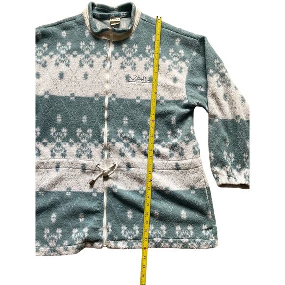 Jarray Womens/Teen Sportswear Fleece Jacket Blue Geometric XXL Vintage 90s - Picture 3 of 8